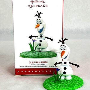 Walt Disney Hallmark Ornament Olaf In Summer Frozen Movie Snowman 2015 New